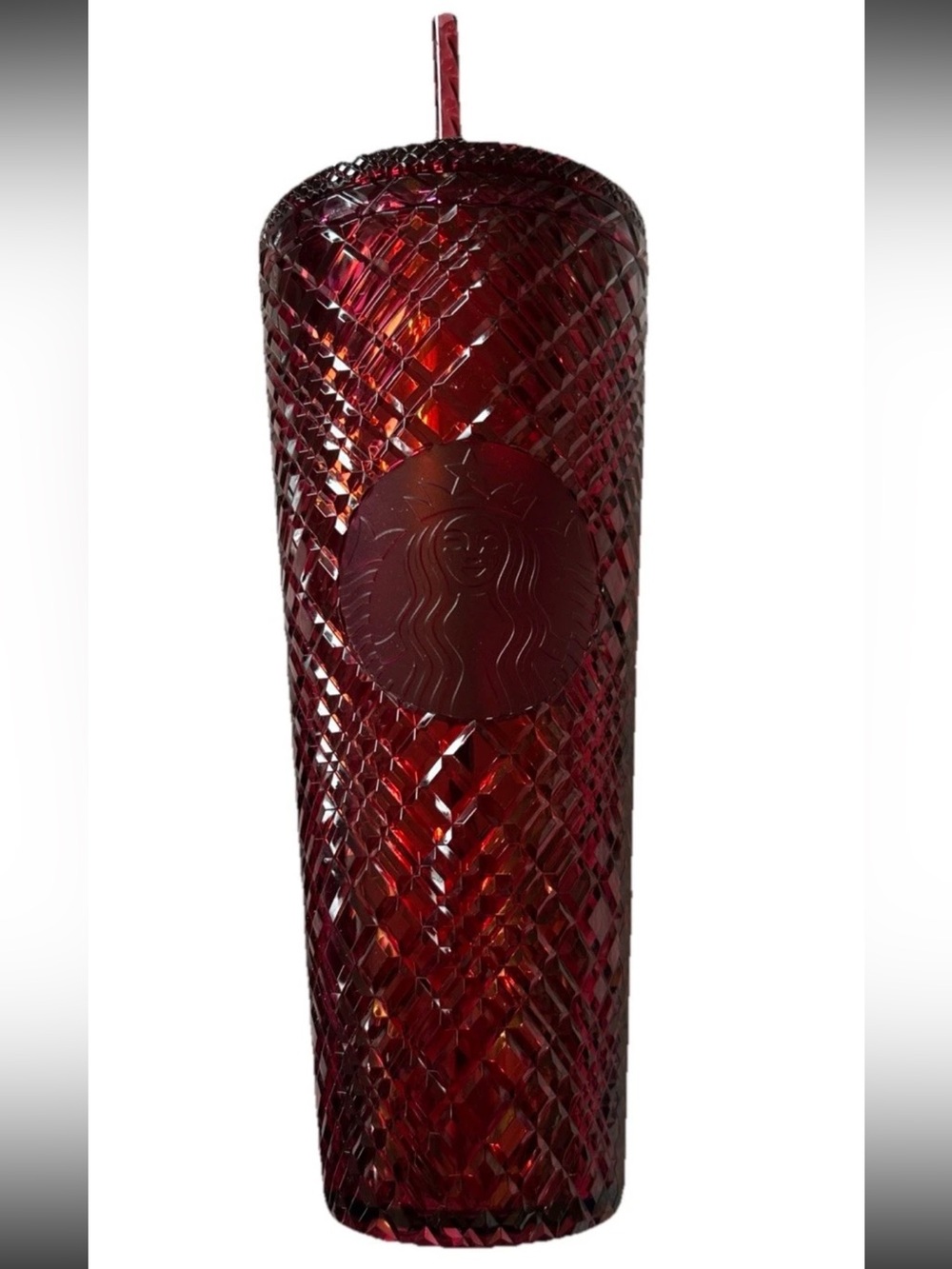 Starbucks Jeweled MERLOT 2022 Cold Cup Holiday Red Venti Tumbler 24oz